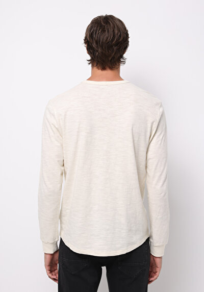 Image de T-shirt À Manches Longues Ecru Regular Fit  Homme