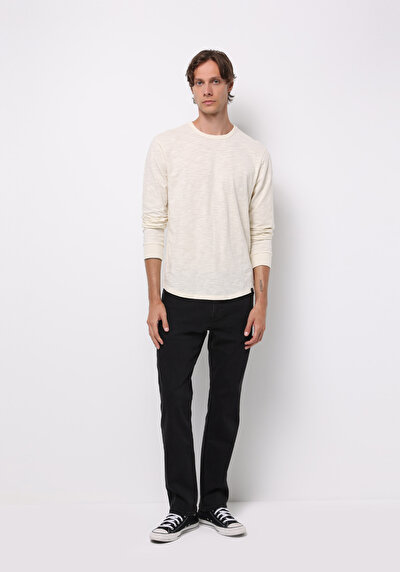 Image de T-shirt À Manches Longues Ecru Regular Fit  Homme
