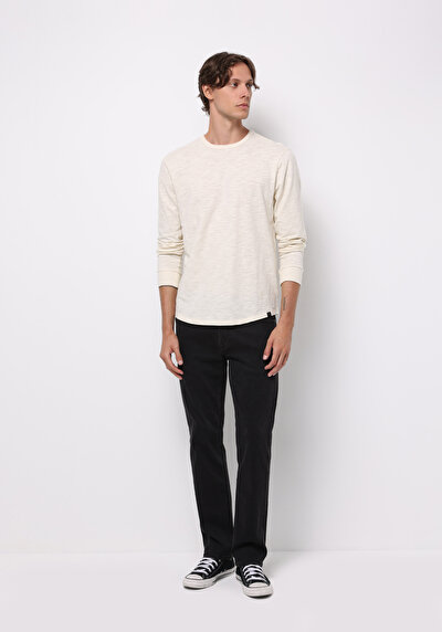 Image de T-shirt À Manches Longues Ecru Regular Fit  Homme