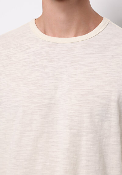 Image de T-shirt À Manches Longues Ecru Regular Fit  Homme