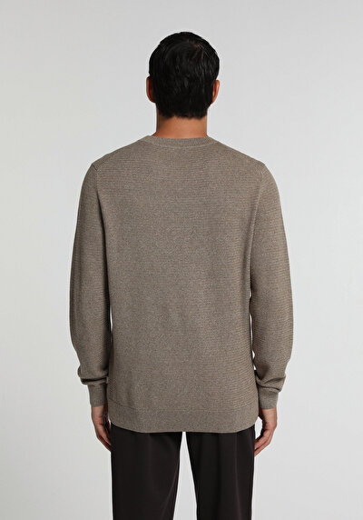 Image de Pull Beige Regular Fit Manches Longues Homme