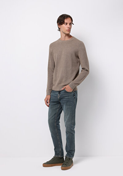 Image de Pull Beige Regular Fit Manches Longues Homme