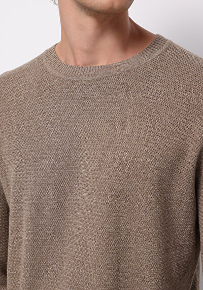 Image de Pull Beige Regular Fit Manches Longues Homme