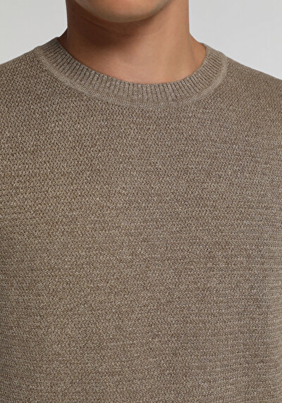 Image de Pull Beige Regular Fit Manches Longues Homme