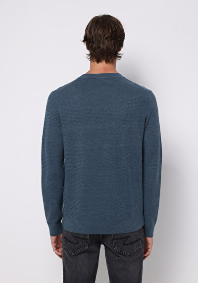 Image de Pull Bleu Regular Fit Manches Longues Homme