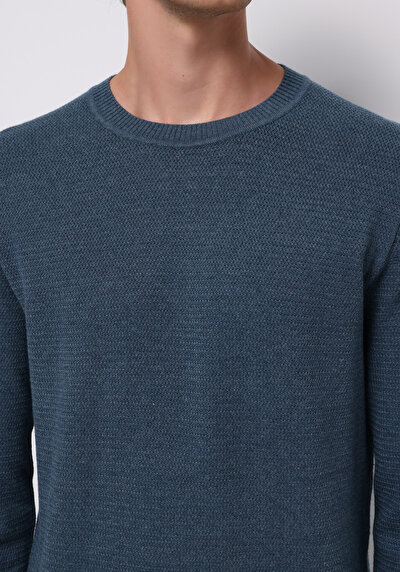 Image de Pull Bleu Regular Fit Manches Longues Homme