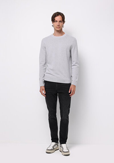 Image de Pull Gris Regular Fit Manches Longues Homme