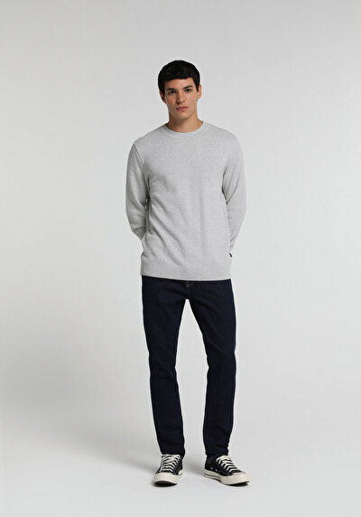 Image de Pull Gris Regular Fit Manches Longues Homme