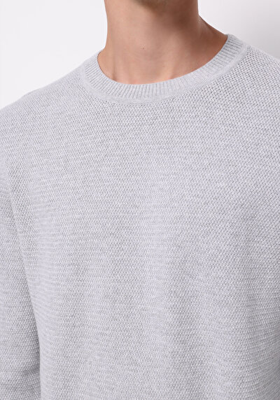 Afficher les détails de Pull Gris Regular Fit Manches Longues  Homme