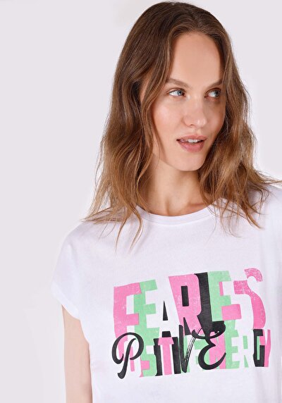 Image de T-shirt À Manches Courtes Blanc Regular Fit  Femme