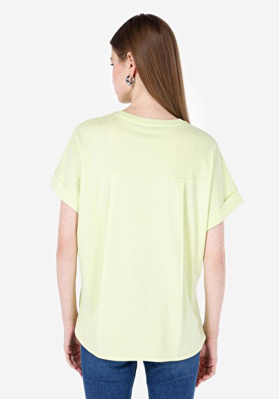 Image de T-shirt À Manches Courtes Vert Regular Fit Droit Femme