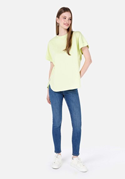 Image de T-shirt À Manches Courtes Vert Regular Fit Droit Femme