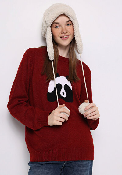 Afficher les détails de Pull Rouge Regular Fit Manches Longues  Femme
