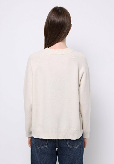 Image de Pull Ecru Relaxed Fit Manches Longues Femme