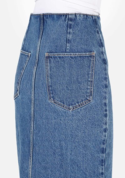 Afficher les détails de Jupe Bleu Slim Fit    Femme