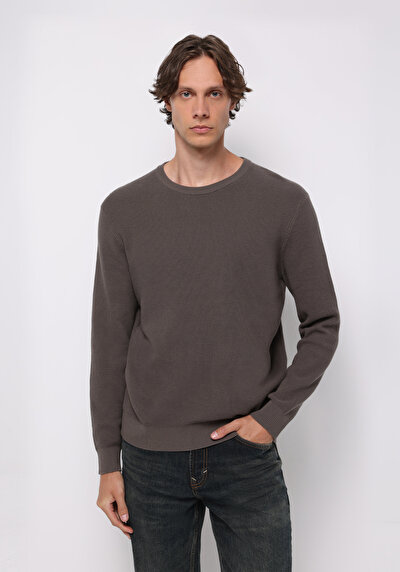 Image de Pull Marron Regular Fit Manches Longues Homme