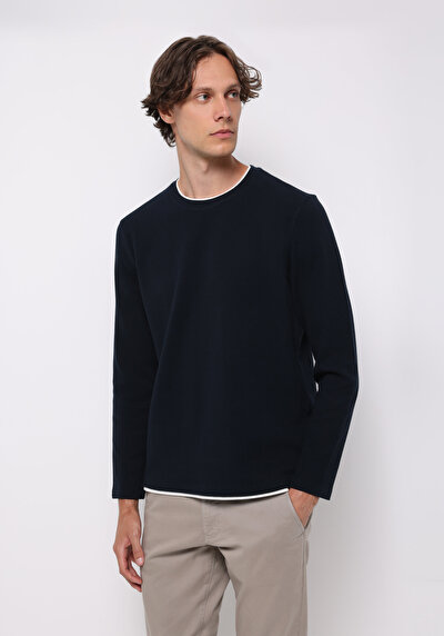 Image de T-shirt À Manches Longues Marine Regular Fit  Homme