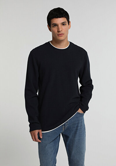 Image de T-shirt À Manches Longues Marine Regular Fit Homme
