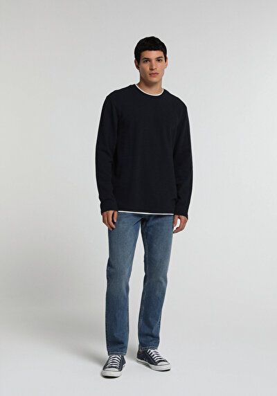 Image de T-shirt À Manches Longues Marine Regular Fit Homme