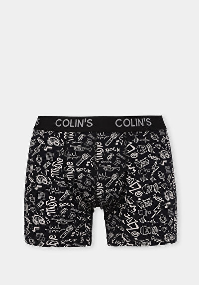 Afficher les détails de Sous-vêtements Noir Modern Fit Imprimé Homme