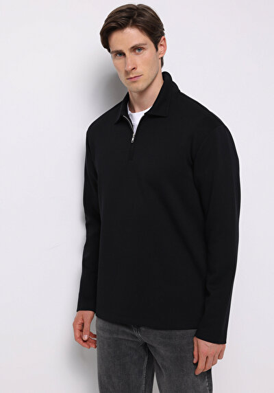 Image de T-shirt À Manches Longues Noir Comfort Fit  Homme