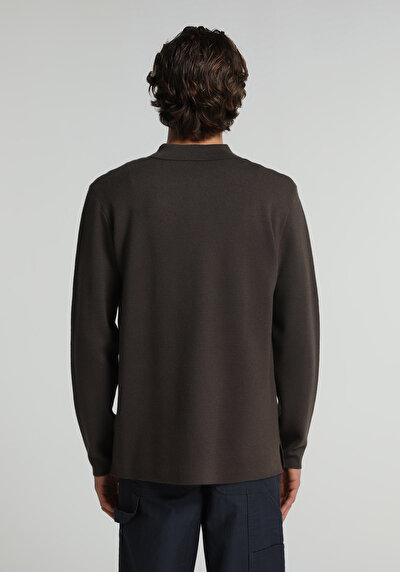 Image de Pull Marron Regular Fit Manches Longues Homme