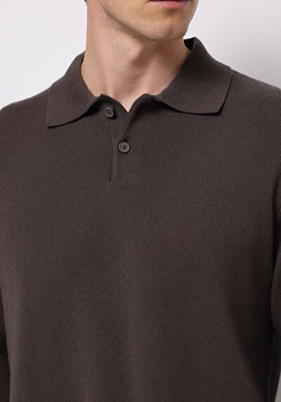 Image de Pull Marron Regular Fit Manches Longues  Homme