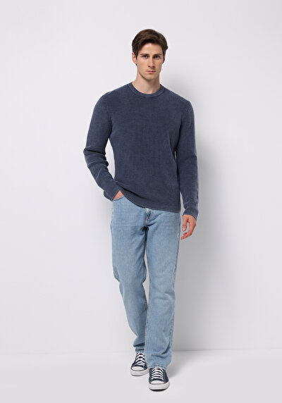 Image de Pull Bleu Regular Fit Manches Longues  Homme