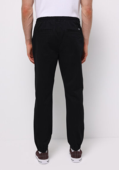 Afficher les détails de Pantalon Noir Lastikli Medium Rise En Sergé Cargo Fit Homme