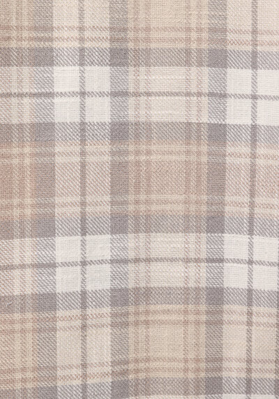 Afficher les détails de Chemise À Manches Longues Beige Regular Fit Plaid Sergé Homme
