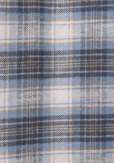 Afficher les détails de Chemise À Manches Longues Bleu Regular Fit Plaid Sergé Homme