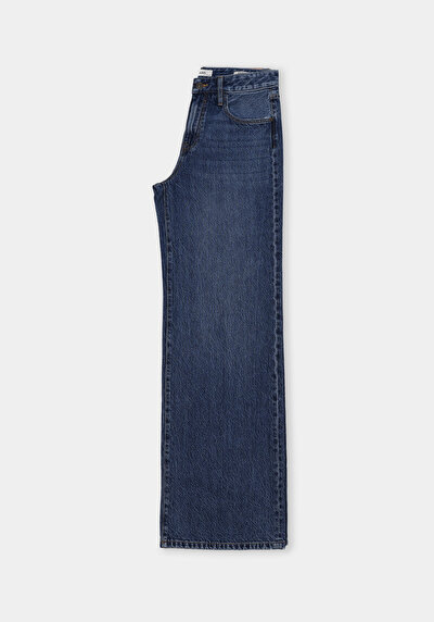 Afficher les détails de 970 Berry Pantalon  Wide Leg High Rise En Jean Regular Fit Femme