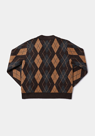 Afficher les détails de Pull Marron Regular Fit Manches Longues  Femme