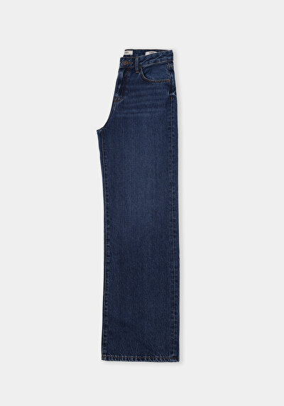 Afficher les détails de 970 Berry Pantalon  Wide Leg High Rise En Jean Regular Fit Femme