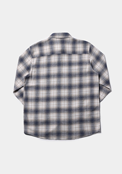 Afficher les détails de Chemise À Manches Longues Bleu Comfort Fit Plaid Sergé Homme