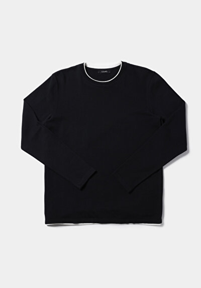 Image de T-shirt À Manches Longues Noir Regular Fit  Homme