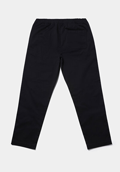 Afficher les détails de Pantalon Noir Straight Leg Medium Rise En Sergé Regular Fit Homme