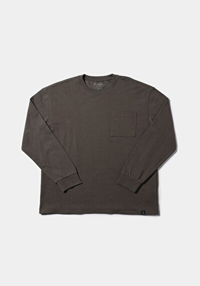 Image de T-shirt À Manches Longues Kaki Comfort Fit  Homme