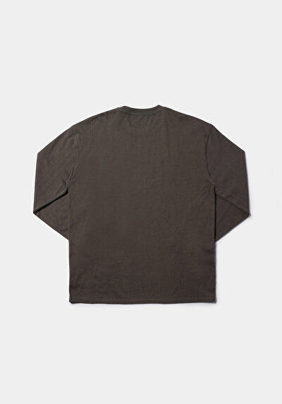 Afficher les détails de T-shirt À Manches Longues Kaki Comfort Fit  Homme