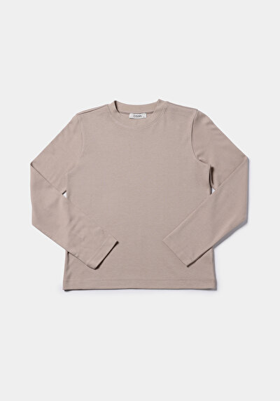 Image de T-shirt À Manches Longues Beige Regular Fit  Femme
