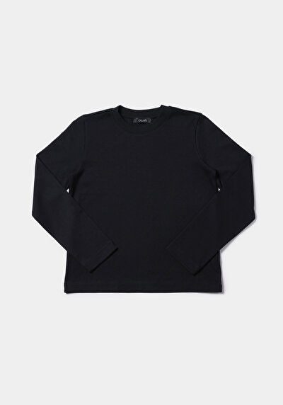 Image de T-shirt À Manches Longues Noir Regular Fit  Femme