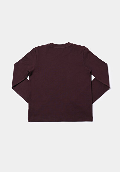 Afficher les détails de T-shirt À Manches Longues Violet Regular Fit  Femme