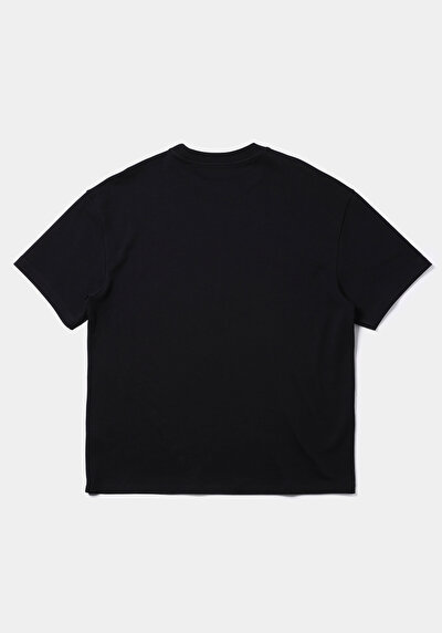 Afficher les détails de T-shirt À Manches Courtes Noir Oversize Fit Droit Homme