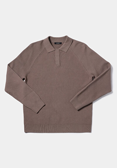 Afficher les détails de Pull Marron Regular Fit Manches Longues  Homme