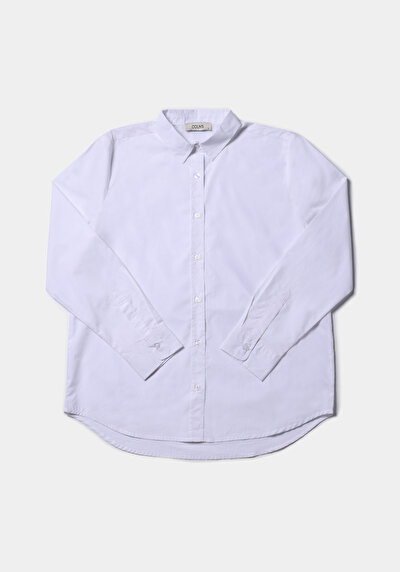 Image de Chemise À Manches Longues Blanc Regular Fit Droit Uni Femme