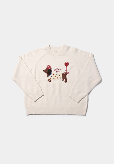 Image de Pull Ecru Relaxed Fit Manches Longues  Femme