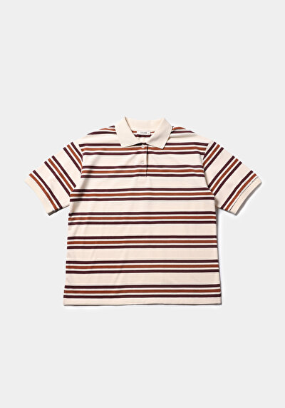 Image de Chemise Polo À Manches Courtes Multicolou Rayé Regular Fit Femme