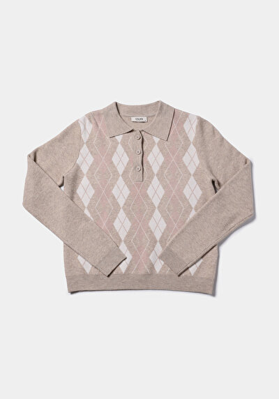 Afficher les détails de Pull Beige Regular Fit Manches Longues  Femme