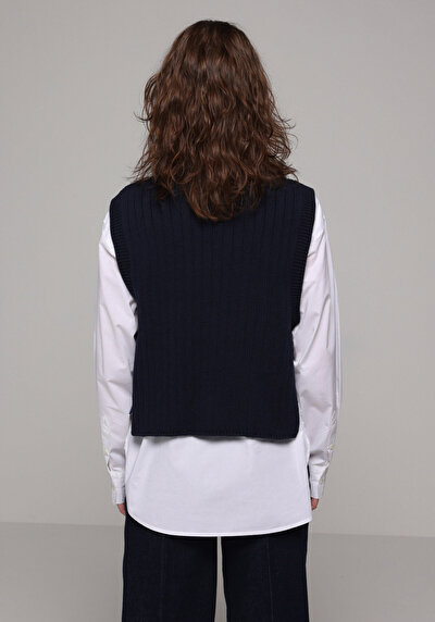 Image de Pull Marine Regular Fit Sans Manches  Femme