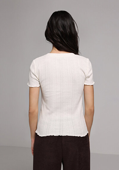 Image de Tricoter Ecru Slim Fit Femme
